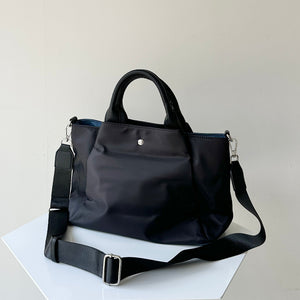 【ハモミシノオトナフク】2-Way Color-Block Mini Nylon Tote Bag