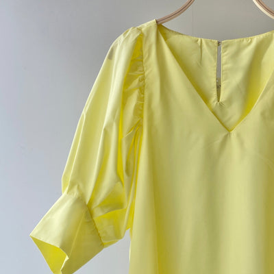 【ハモミシノオトナフク】V-neck puff sleeve OP