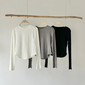 【ハモミシノオトナフク】Round-Hem Top