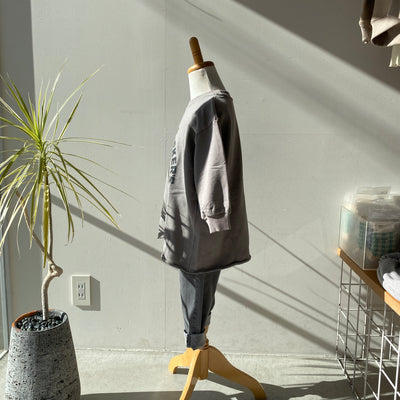 【hamomisi】Long logo sweat shirt (90~130)