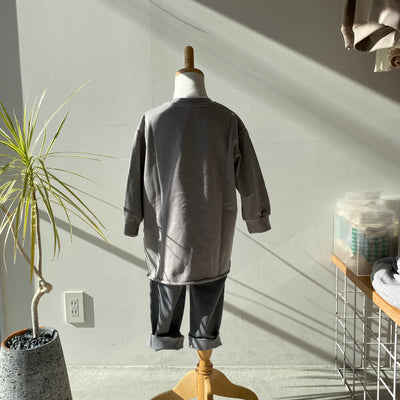 【hamomisi】Long logo sweat shirt (90~130)