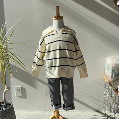 【hamomisi】Stripe knit (90~130)