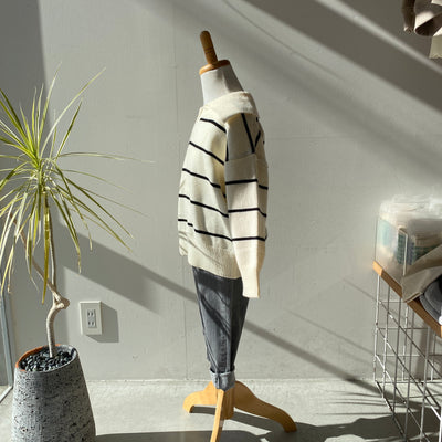 【hamomisi】Stripe knit (90~130)