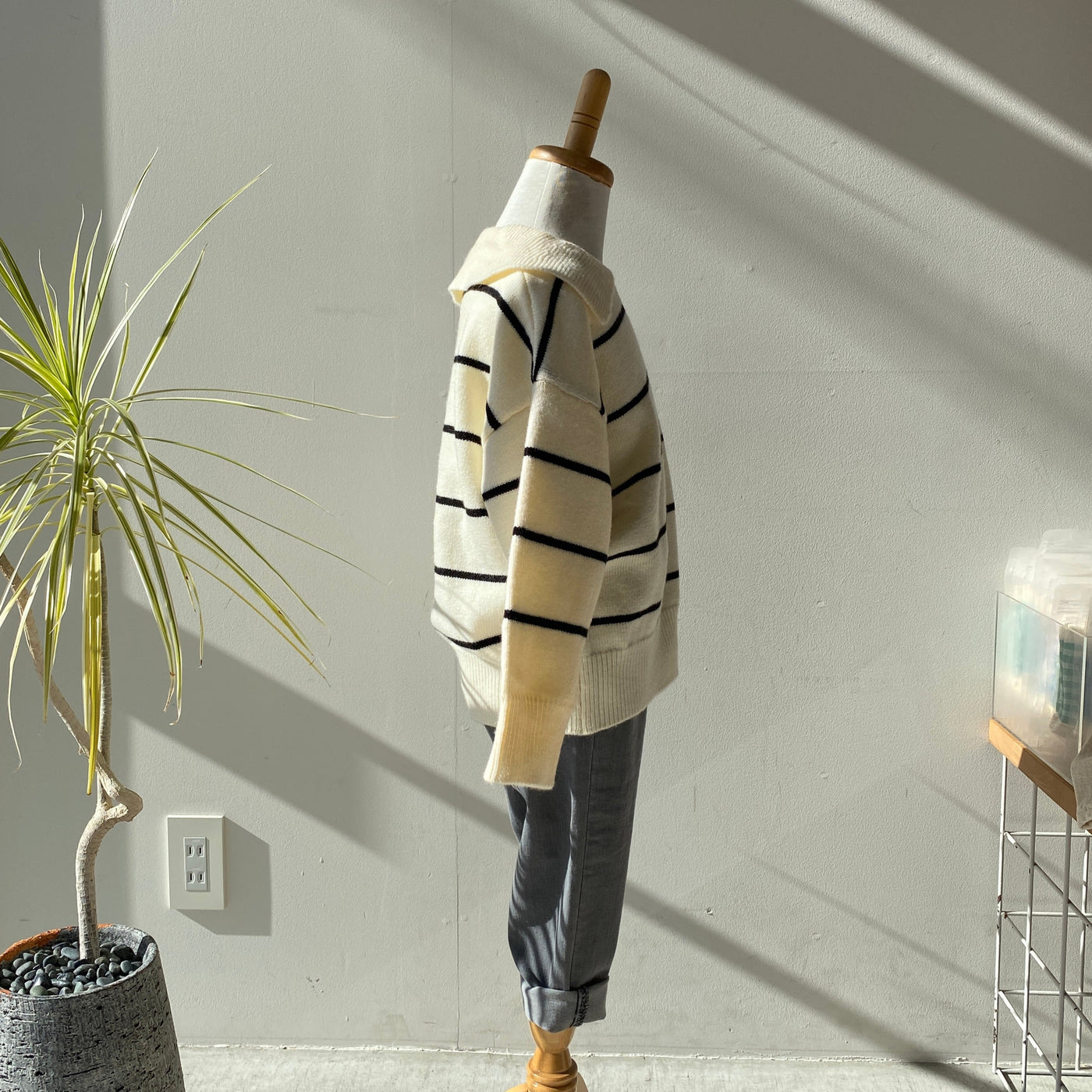 【hamomisi】Stripe knit (90~130)