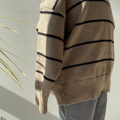 【hamomisi】Stripe knit (90~130)
