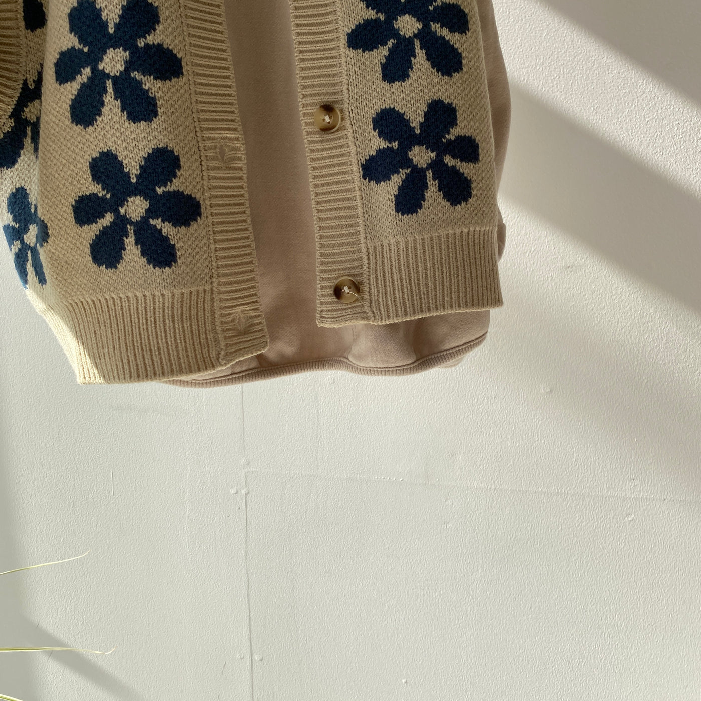 【hamomisi】Retro flower knit (90~130)