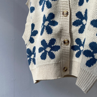 【hamomisi】Retro flower knit (90~130)