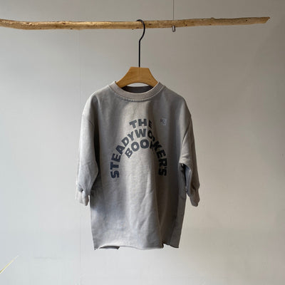 【hamomisi】Long logo sweat shirt (90~130)
