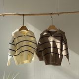 【hamomisi】Stripe knit (90~130)