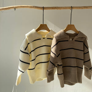 【hamomisi】Stripe knit (90~130)