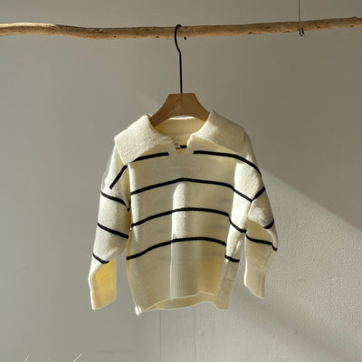【hamomisi】Stripe knit (90~130)