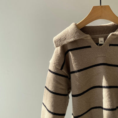 【hamomisi】Stripe knit (90~130)