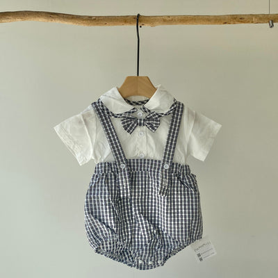 【hamomisi】Rompers with bow tie(73~90cm)