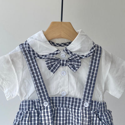 【hamomisi】Rompers with bow tie(73~90cm)