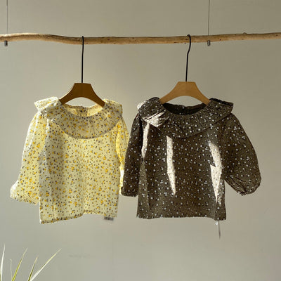 【hamomisi】Ruffle collar shirt(80~100cm)