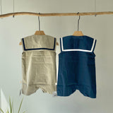 【hamomisi】Sailor sleeveless rompers(73~90)