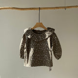 【hamomisi】Ruffle collar shirt(80~100cm)