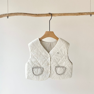 【hamomisi】Double sided quited vest(90~110)