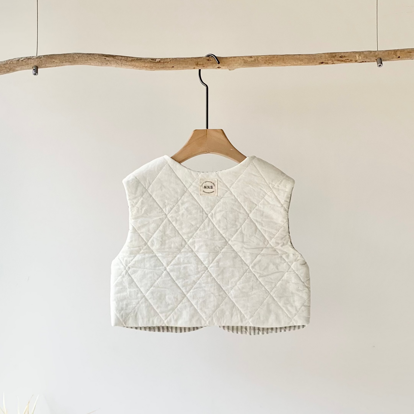 【hamomisi】Double sided quited vest(90~110)