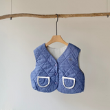 【hamomisi】Double sided quited vest(90~110)
