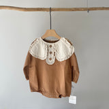 【hamomisi】Warm frill long sleeve Rompers(70.90cm)