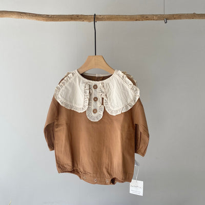 【hamomisi】Warm frill long sleeve Rompers(70.90cm)