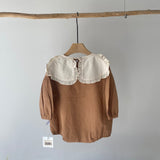【hamomisi】Warm frill long sleeve Rompers(70.90cm)