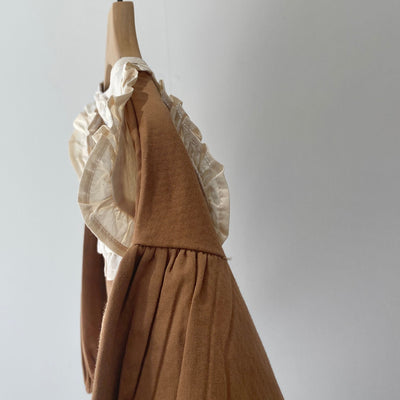 【hamomisi】Warm frill long sleeve Rompers(70.90cm)