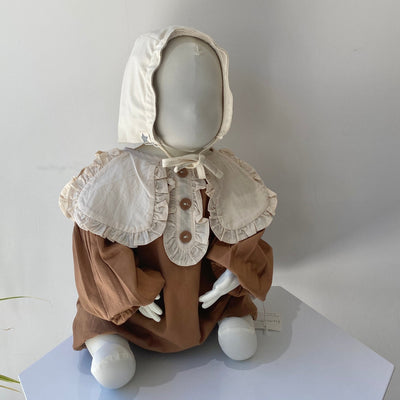 【hamomisi】Warm frill long sleeve Rompers(70.90cm)