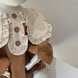 【hamomisi】Warm frill long sleeve Rompers(70.90cm)