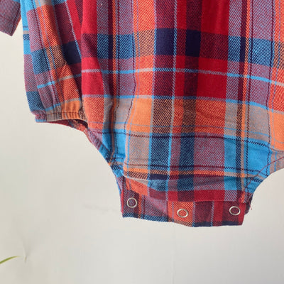 【hamomisi】Check rompers(80.90cm)