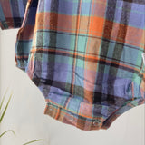 【hamomisi】Check rompers(80.90cm)