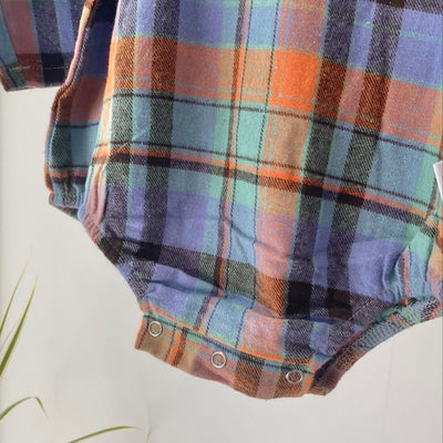 【hamomisi】Check rompers(80.90cm)