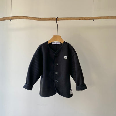 【hamomisi】quilted collarless jacket(100.120.140)