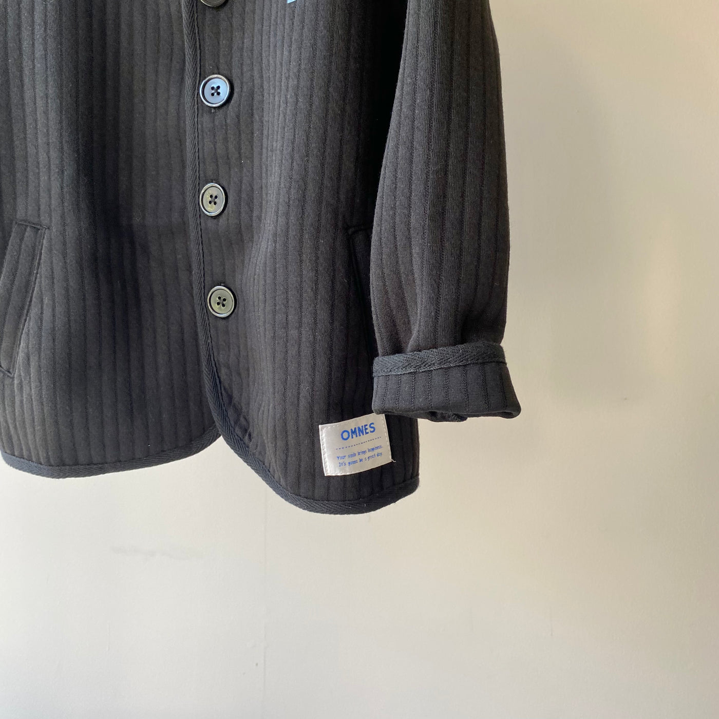 【hamomisi】quilted collarless jacket(100.120.140)