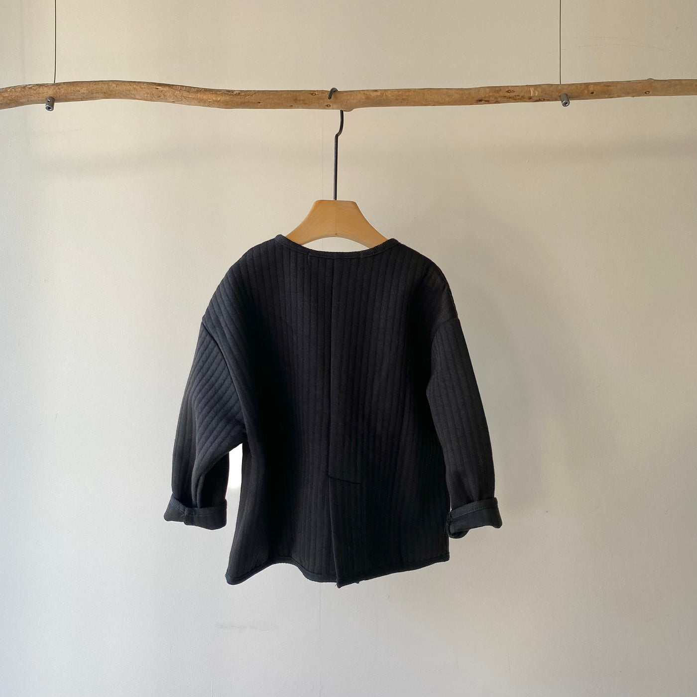 【hamomisi】quilted collarless jacket(100.120.140)