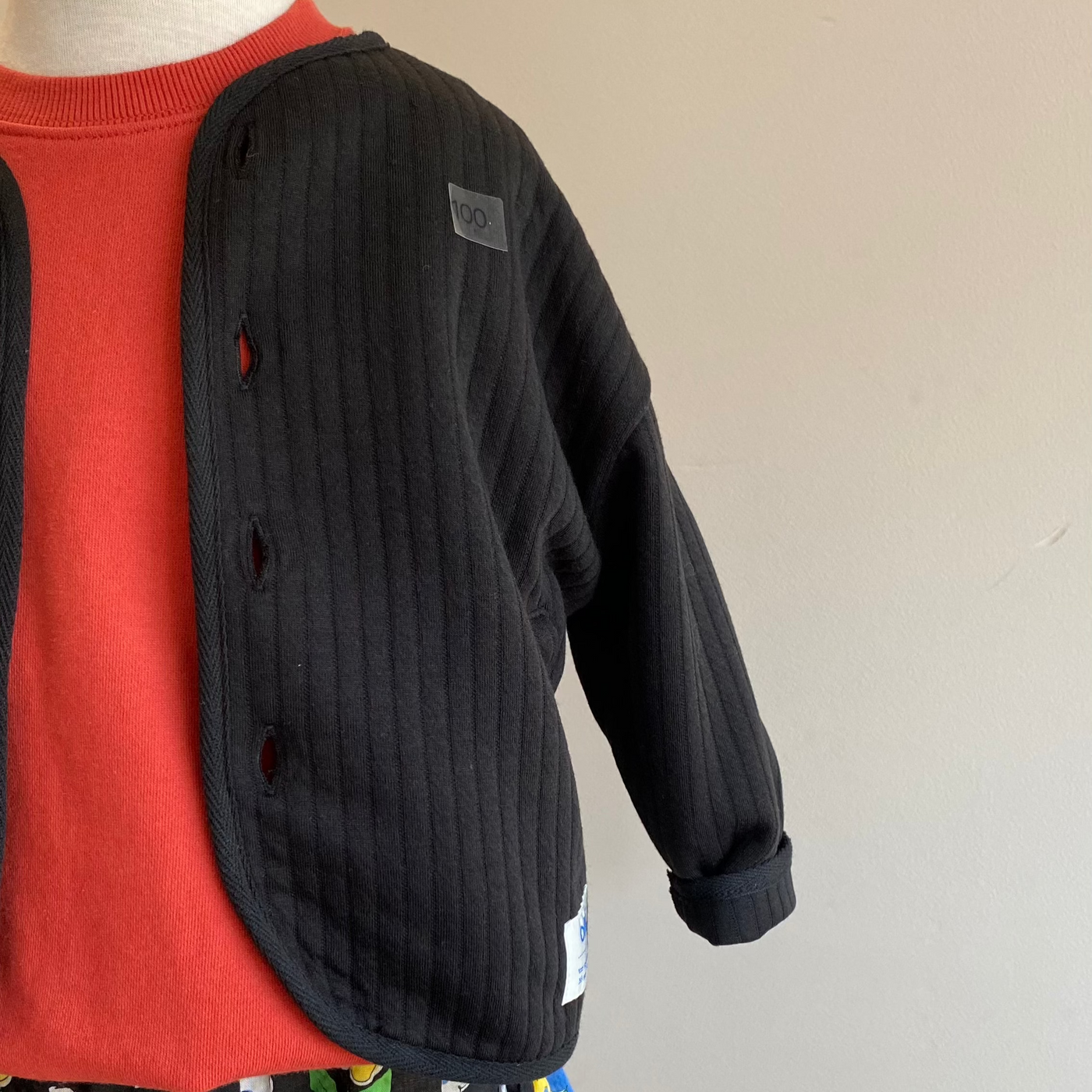 【hamomisi】quilted collarless jacket(100.120.140)