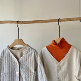 【hamomisi】Striped linen cardigan(80~120)
