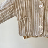 【hamomisi】Striped linen cardigan(80~120)