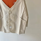 【hamomisi】Striped linen cardigan(80~120)
