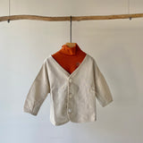 【hamomisi】Striped linen cardigan(80~120)