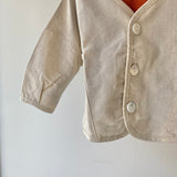 【hamomisi】Striped linen cardigan(80~120)