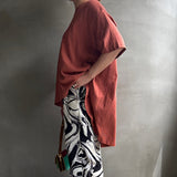 【ハモミシノオトナフク】Back flare line T-shirt