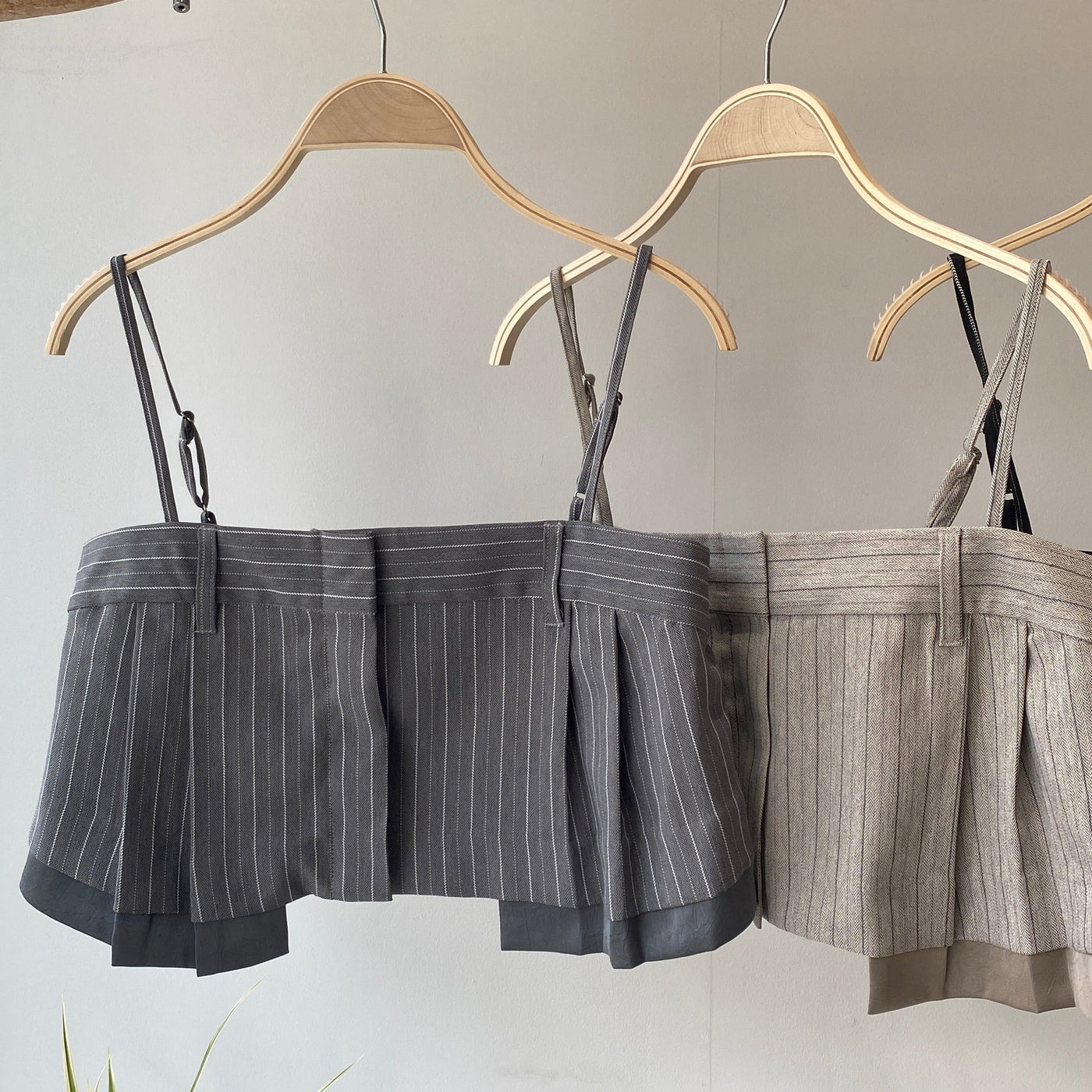 【ハモミシノオトナフク】Herrinbone stripe cami Tops