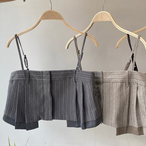 【ハモミシノオトナフク】Herrinbone stripe cami Tops