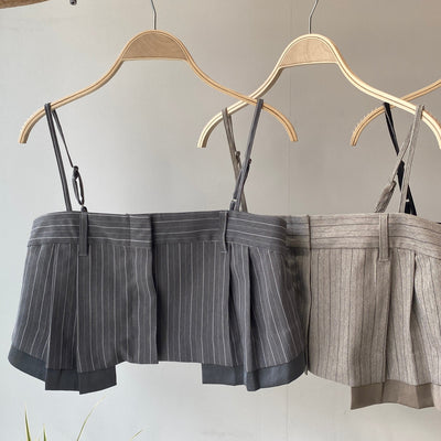 【ハモミシノオトナフク】Herrinbone stripe cami Tops