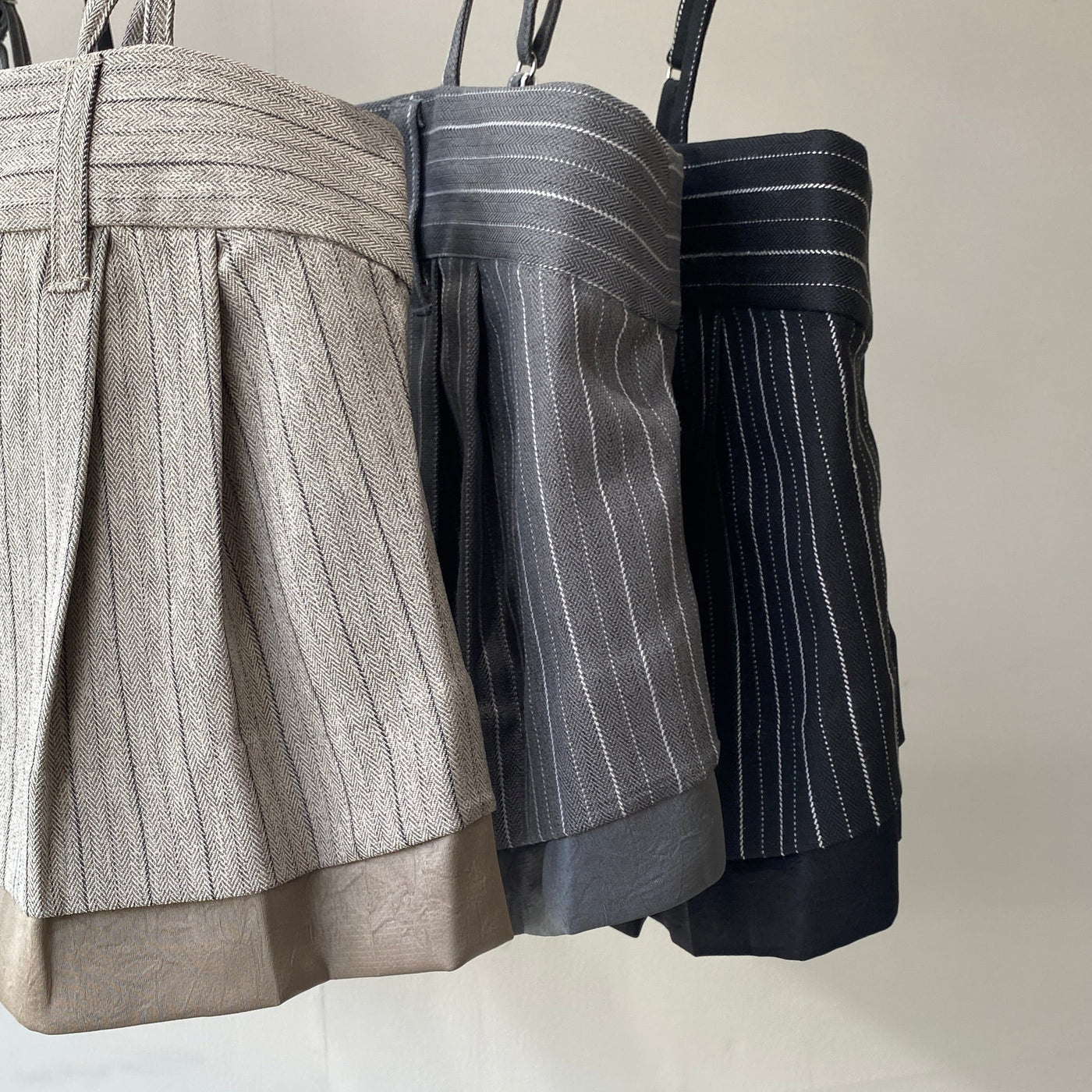 【ハモミシノオトナフク】Herrinbone stripe cami Tops