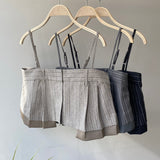 【ハモミシノオトナフク】Herrinbone stripe cami Tops