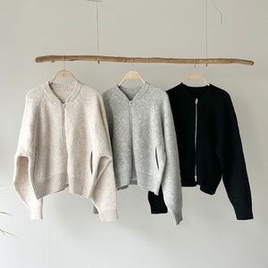 【ハモミシノオトナフク】Melange Knit Jacket