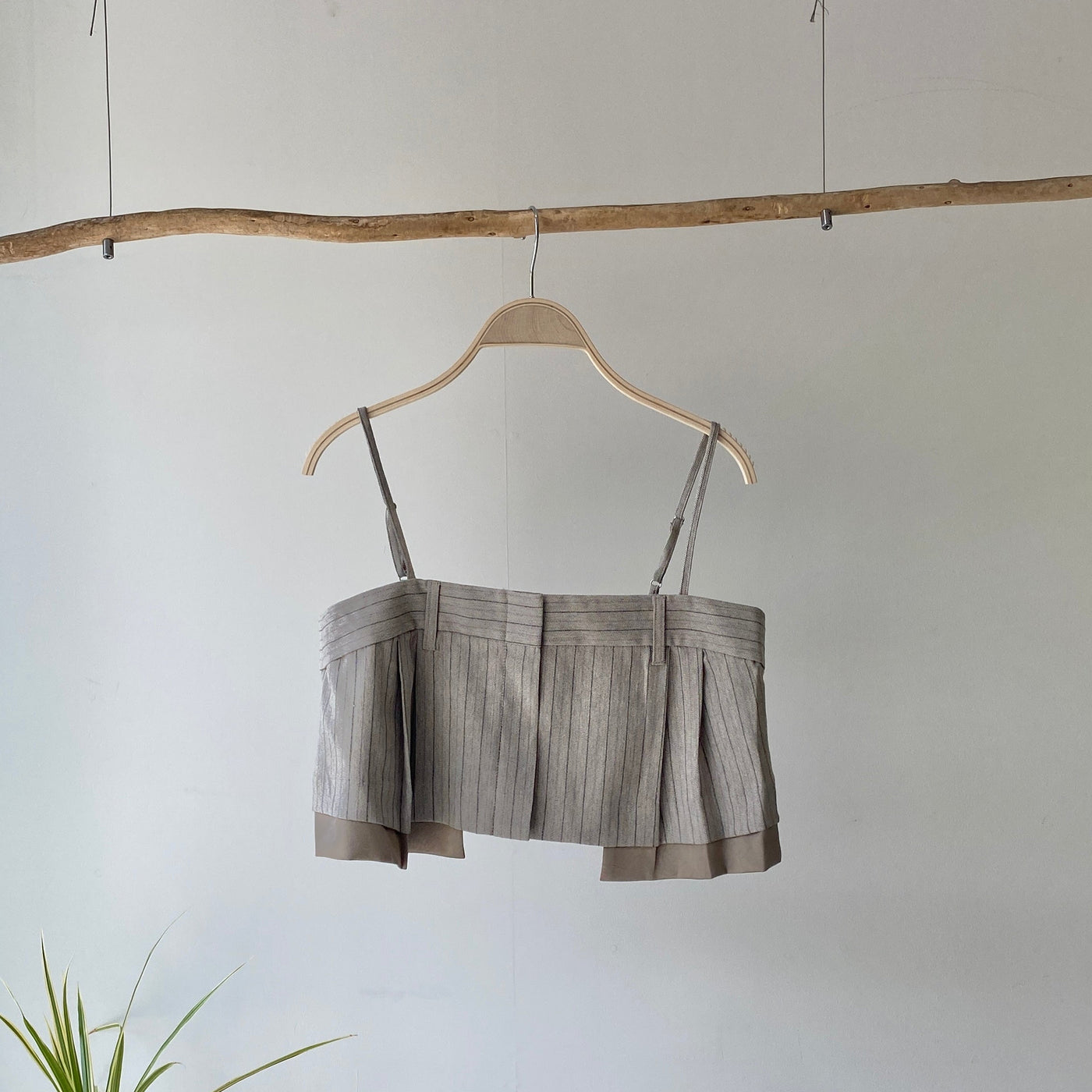 【ハモミシノオトナフク】Herrinbone stripe cami Tops